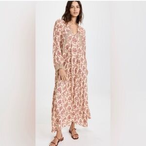 Natalie Martin Cream Maxi Dress with Blush Floral Print